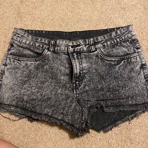 Acid wash shorts